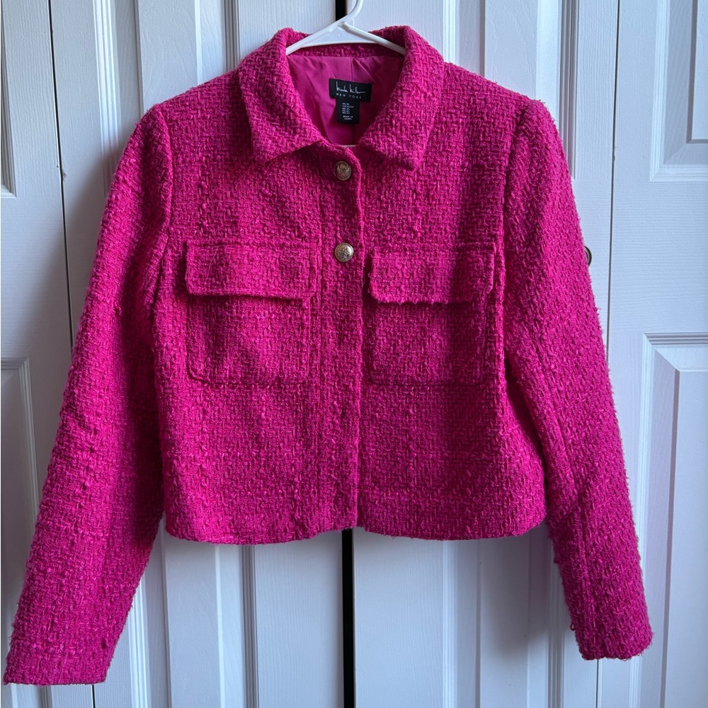 Nicole Miller Fuchsia Tweed Blazer